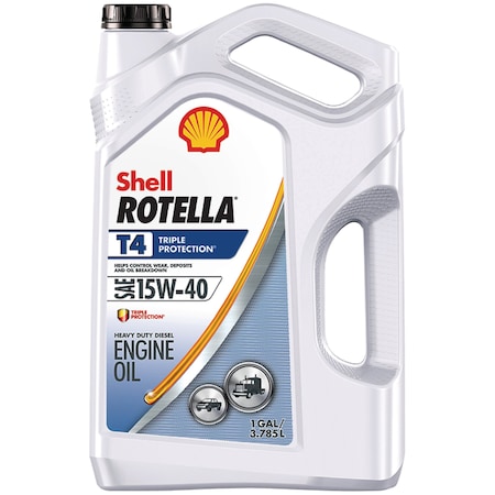 Shell Oil Shell Rotella T Triple-Protection Heavy-Duty Diesel Motor Oil, 15W-40, 5 Gal. 550045128